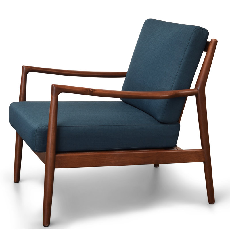Chaise avec accoudoirs Stella, structure solide, Bleu