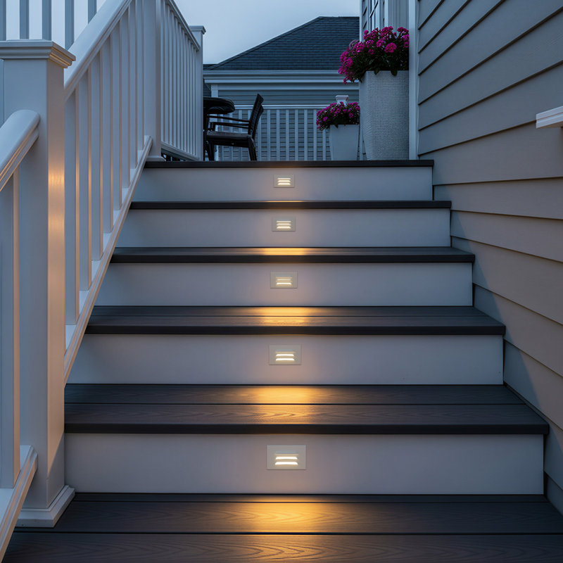 Éclairage de marches à persienne horizontale 3,5 W, 3,5 W, 5 lumières, gradateur 120 V, blanc