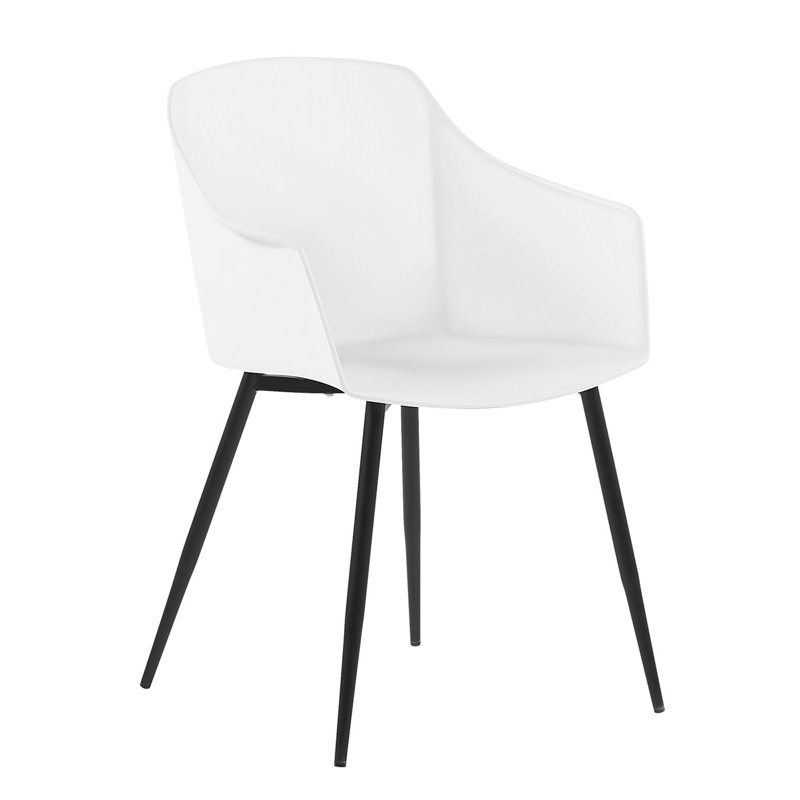 Scot Dining Chair, White, Black