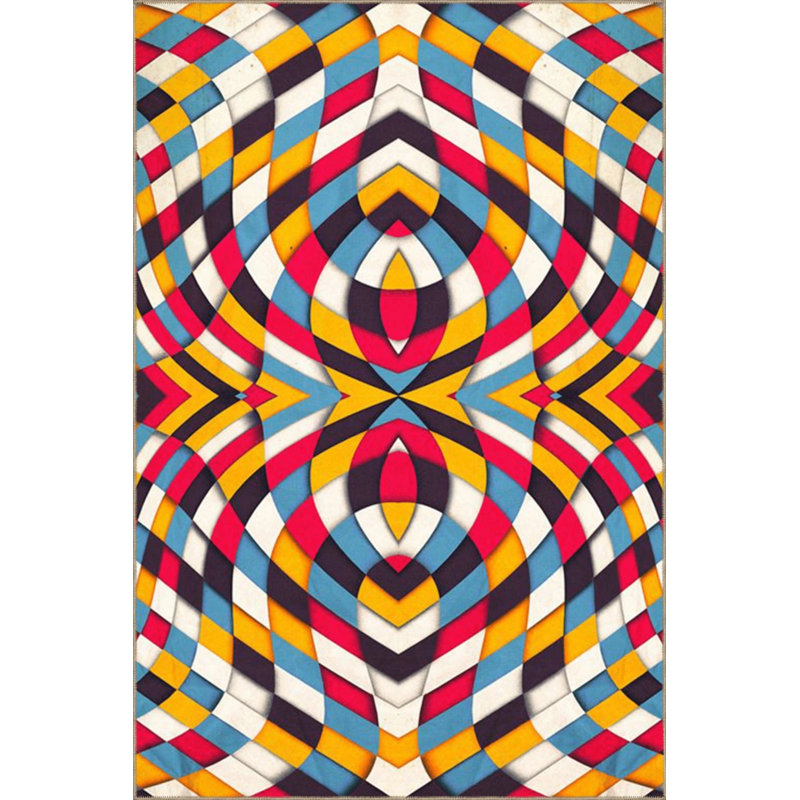 Tapis décoratif créatif et moderne avec des motifs géométriques mixtes, Rectangle 5 pi 2 po x 7 pi 7 po