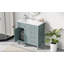 Meuble-lavabo vert 36 po avec lavabo, structure solide et panneau de fibres à densité moyenne, conception autoportante moderne