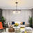 4-Light Modern Dimmable Textured Water Clouded Glass Drum Chandelier-545379188