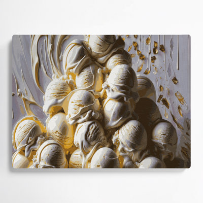 Desserts, crème glacée à la vanille, art mural en métal gris