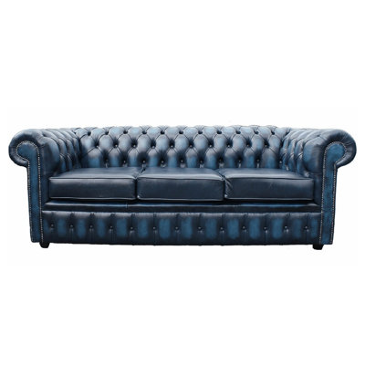  3 Seat Chesterfield Sofa In Antique Leather