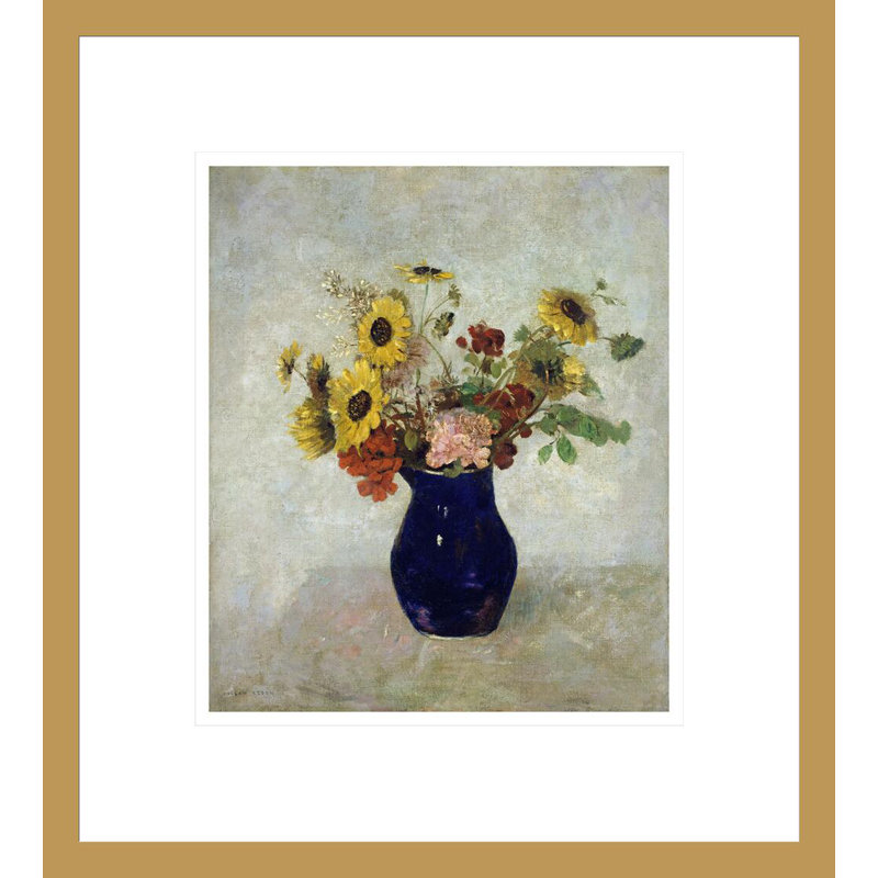 «Vase De Fleurs» par Odilon Redon, impression giclée sur cadre, H 15,24 po x l 13,75 po