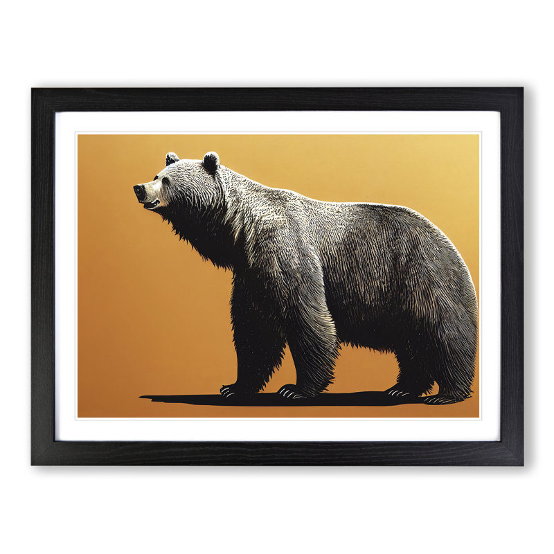 Expressive Bear - Single Picture Frame Print, Black Framed, 34cm H x 46cm W x 2cm D