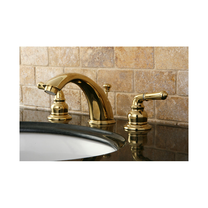 Magellan Widespread Bathroom Faucet with Drain Assembly, Polished Brass