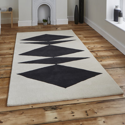 Inaluxe Lucia Hand Tufted Wool Black/Grey Rug