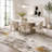 Modern Abstract Area Rug with Gold Accents, Washable Low-Pile Non-Slip Carpet-1250612607