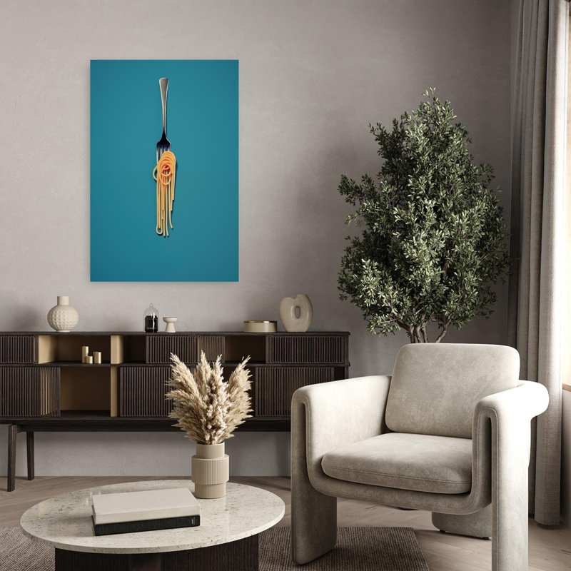 Minimal Spaghetti Fork by Andreas Magnusson - Wrapped Canvas Print, 91.44 cm H x 60.96 cm W