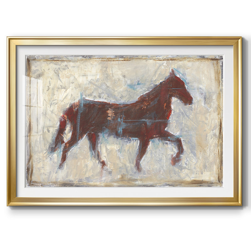 Iron Equine II, reproduction encadrée sur papier, Or, H 30 po x l 44 po x P 1,5 po