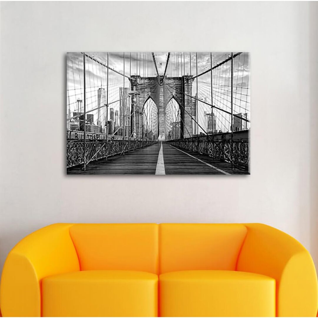 Leinwandbild Die leere Brooklyn Bridge in New York City