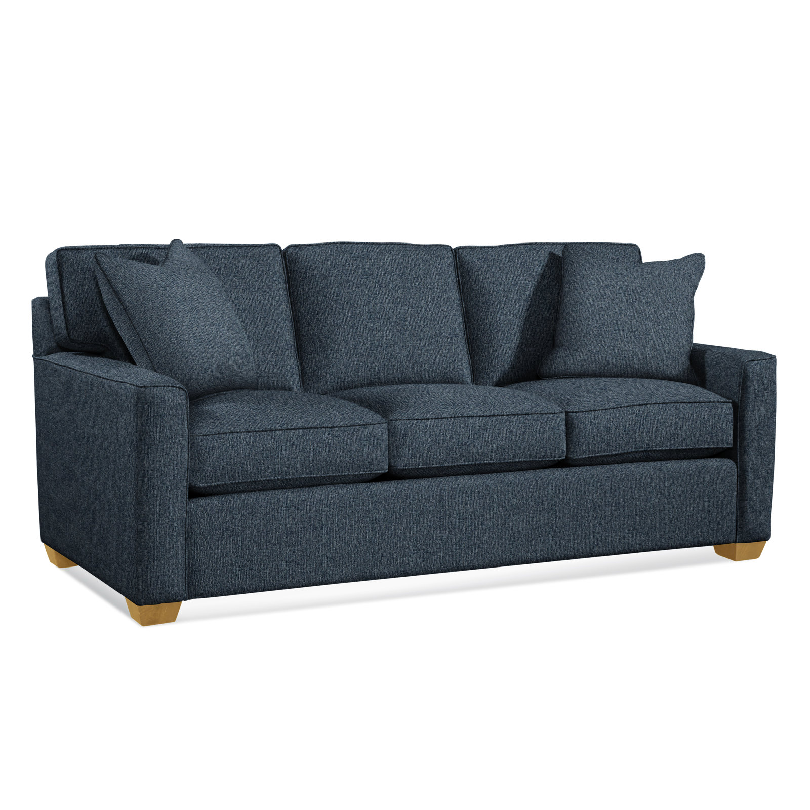 Frye 81'' Upholstered Sofa, Gel Memory Foam Mattress, Basic Blue, Honey