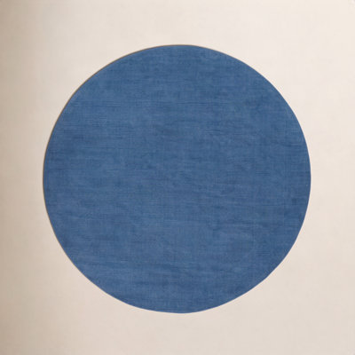 Crowe Dark Blue Hand-Woven Wool Rug