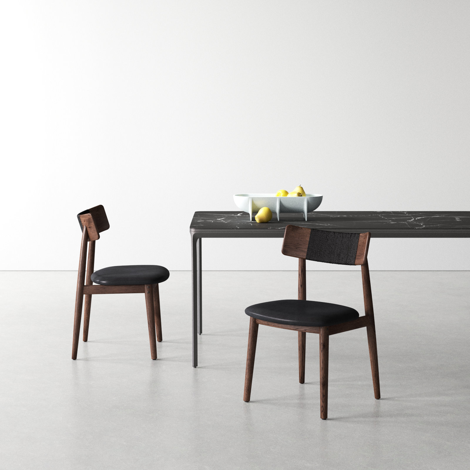Sakina Leather Dining Chair, Black, Brown