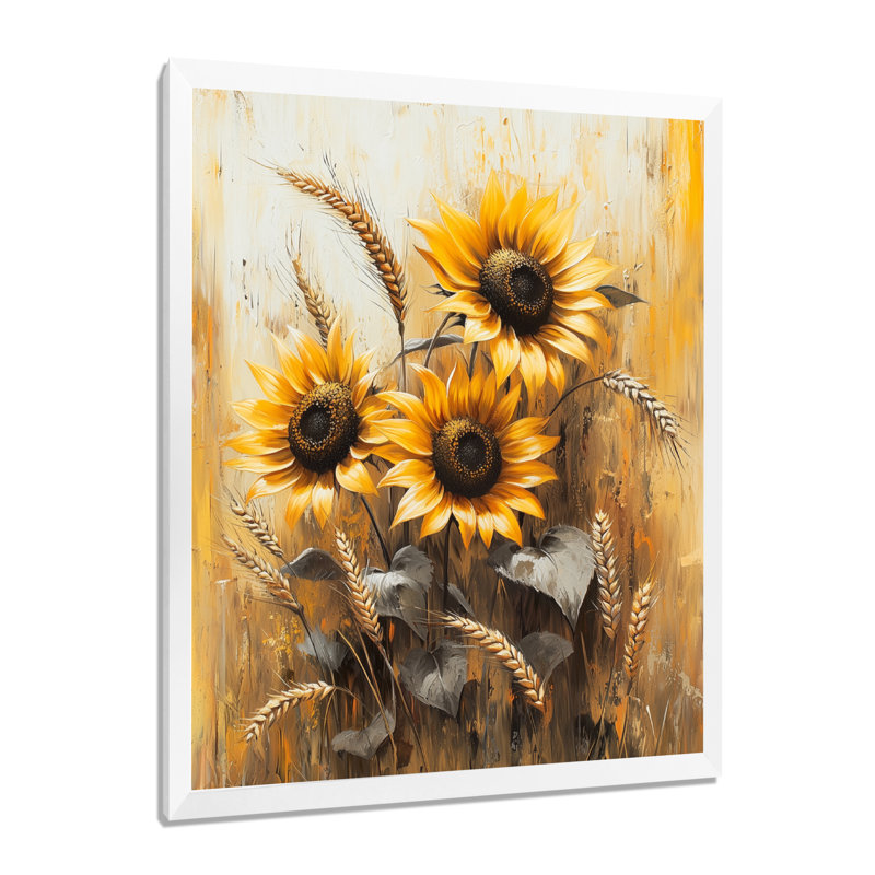 Doratha - reproduction d'art sur toile florale, H 40 po x l 30 po, Avec cadre, Blanc