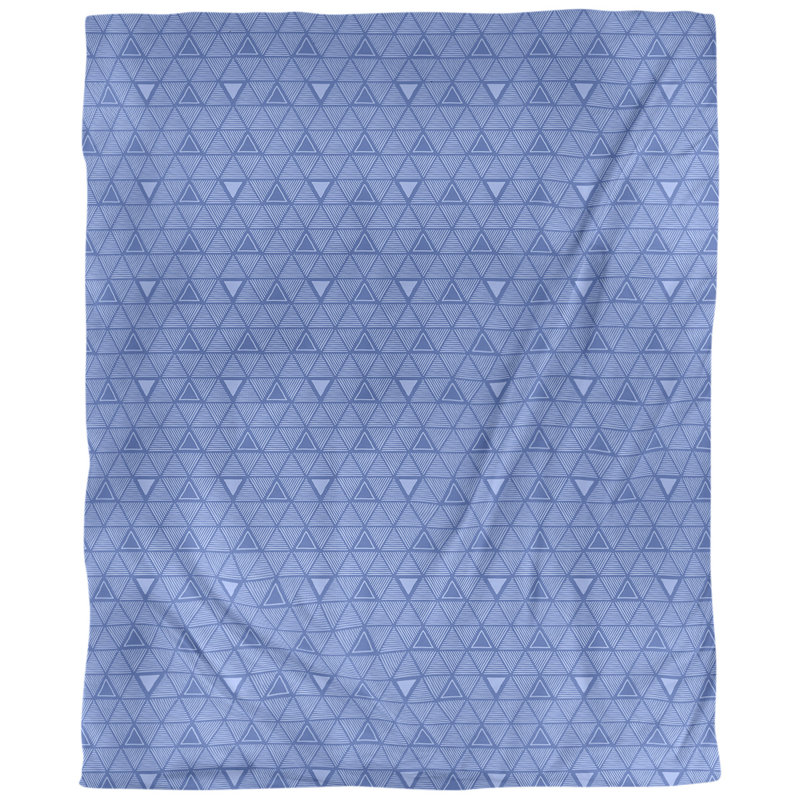 Tissu de triangle dessiné à la main, bleu, L 56 po x l 36 po, Coton peigné de base