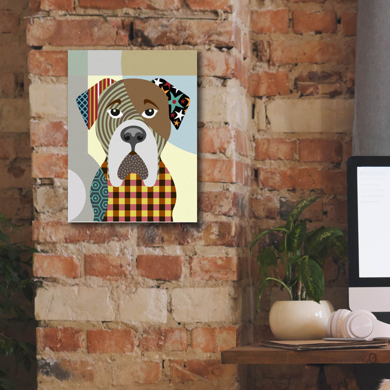 «BullMastiff Dog» par Lanre Adefioyue, H 16 po x l 12 po x P 0,75 po