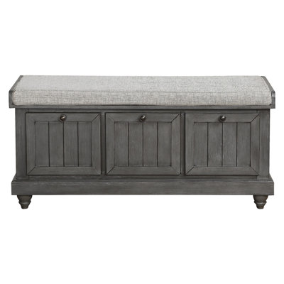 1Pc Durable Storage Bench  Finish Foam Cushioned Seat  Upholstery Flip-Top Seat Solid Wood Home Furniture