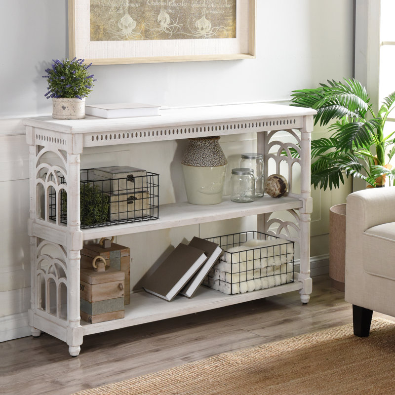 Steinmar 47.25'' Console Table, White with Distressing