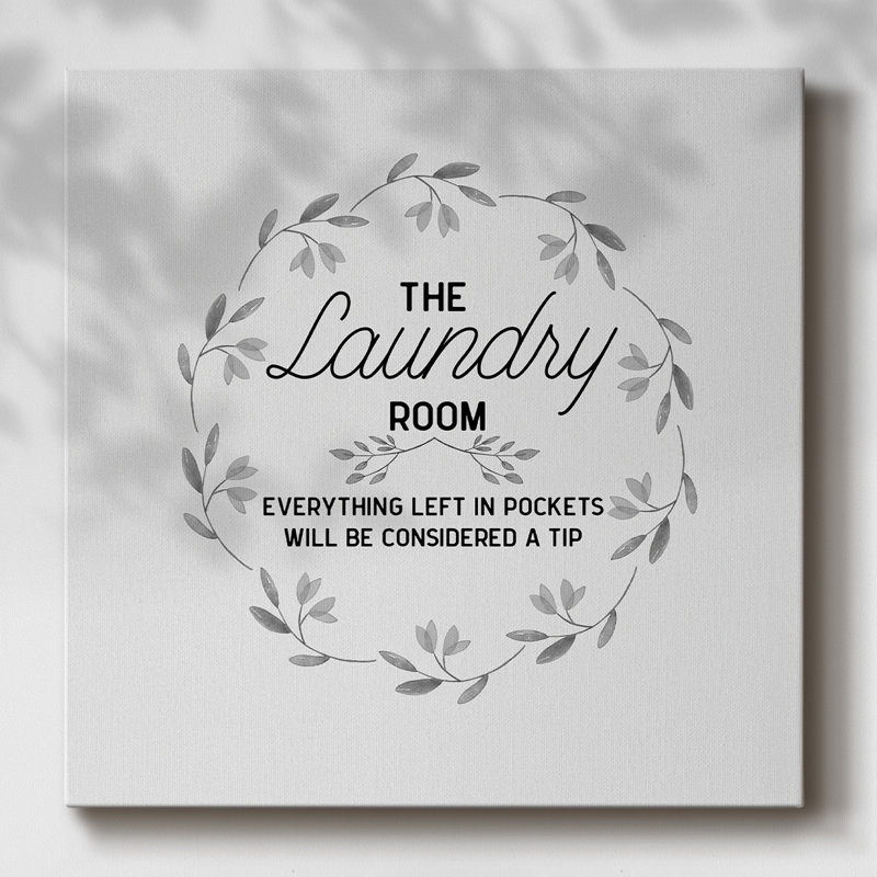 «The Laundry Room On Canvas», art textuel, H 8 po x l 8 po x P 1,5 po