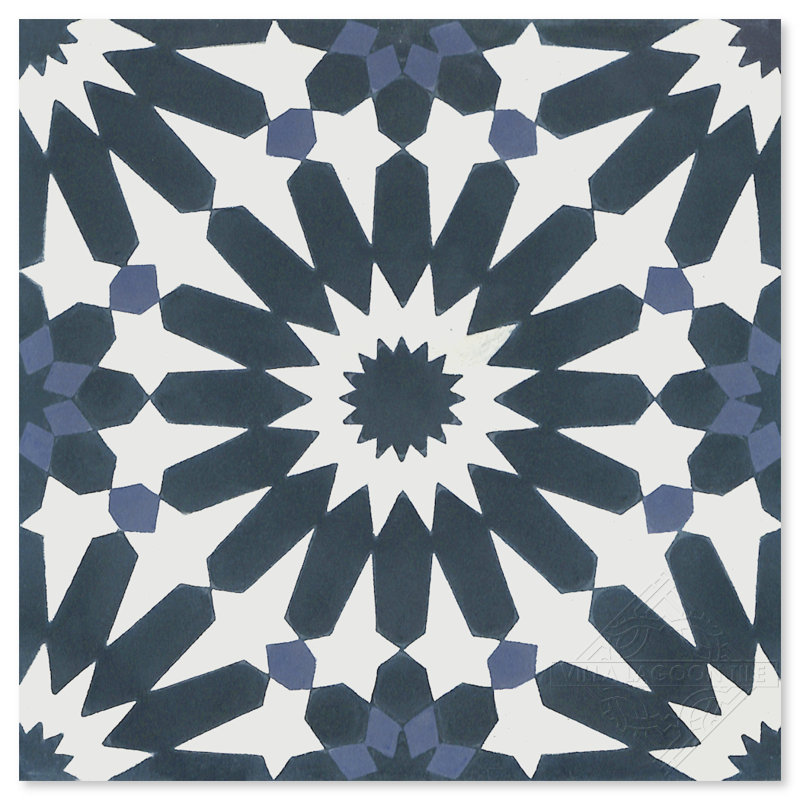 Carreau de sol et mur espagnol / marocain en ciment 8 po x 8 po Tangier Petite Blues