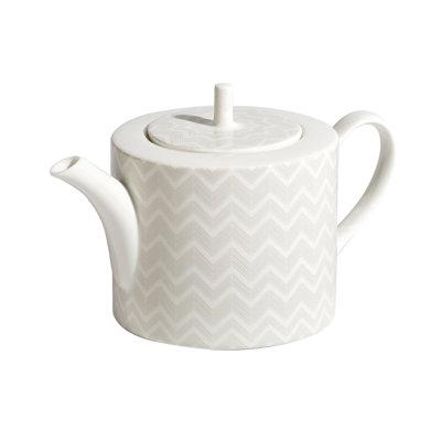 Missoni Tea Pot Or Coffee Pot ZIG ZAG  White Diam. 4.75", H 4.5"