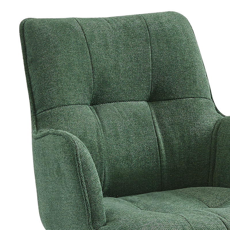 Chaise de bureau pivotante en tissu Jadel , Natté vert