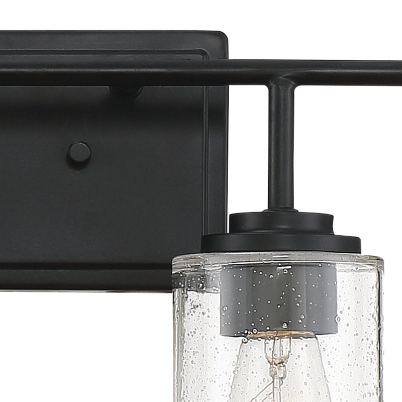 Cam Dimmable Vanity Light, 24.5" Width, 3 Lights, Matte Black
