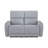 Gray Faux Leather Power Reclining Loveseat With USB Port, Modern Motion Loveseat For Living Room
