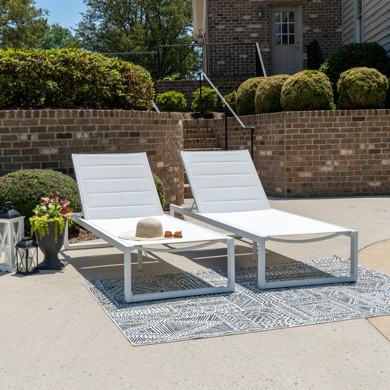Chaise longue d'extérieur en aluminium Armando, Blanc