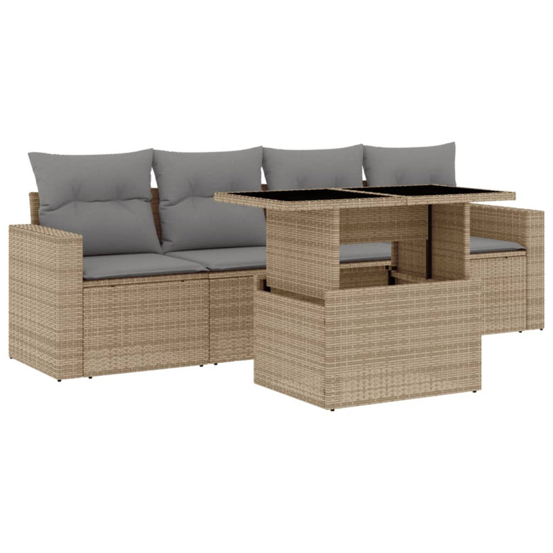  Ensemble de canapé de jardin beige