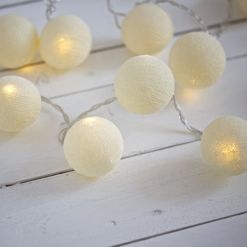 Misti LED Cotton Ball String Light, 20 Lamps - 5 Metre Long