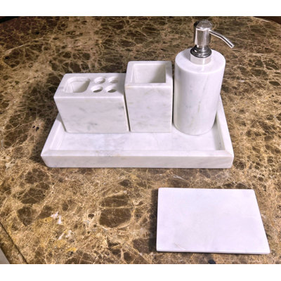 Marble Bathroom Accessory Set