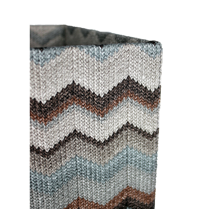 Polyester Open Waste Bin - 13L, Grey/Brown/Blue
