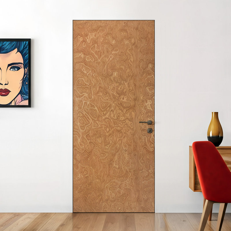 Dalle de porte intérieure en placage de noyer lisse lisse, 30 po x 80 po