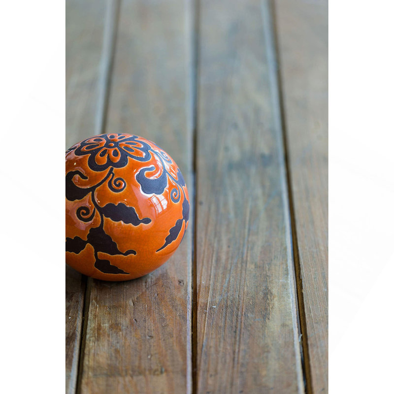 Ensemble de 6 orbes décoratifs ornés de billes marbrées en céramique D3,9 x 3,9 po