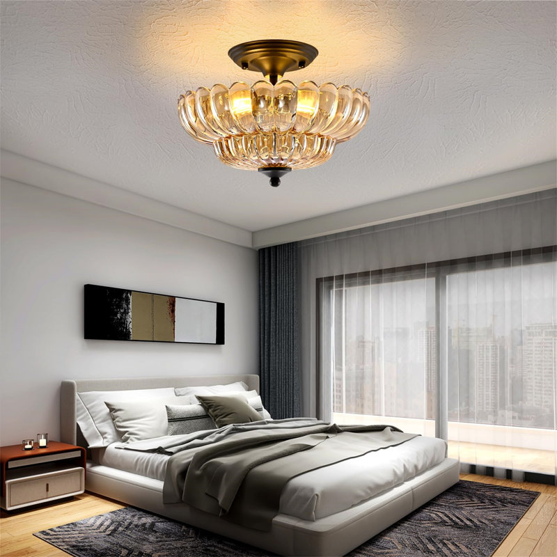 Semi Flush Mount, Gold