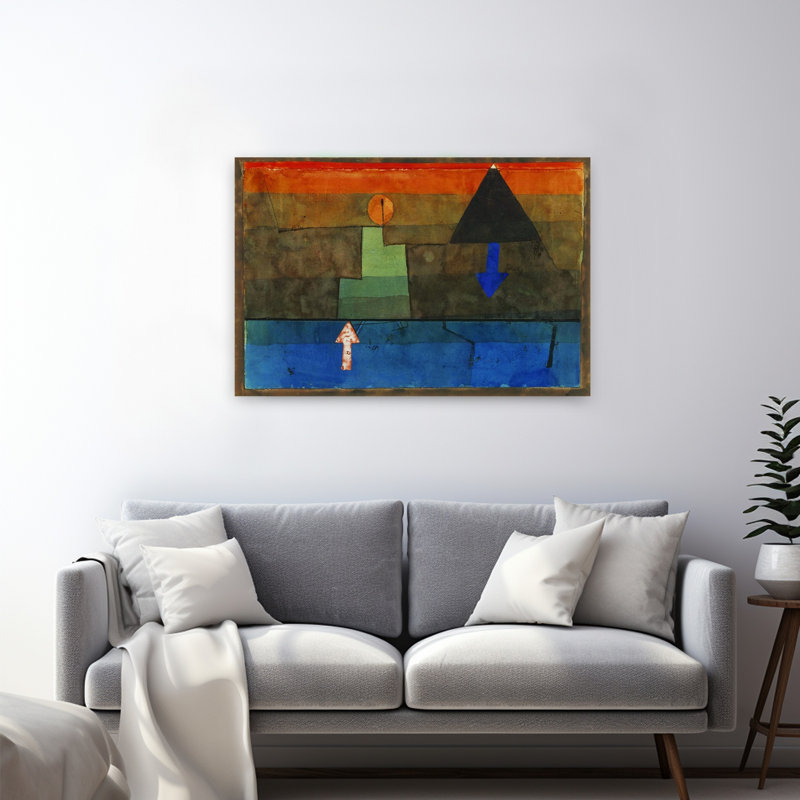 Contraste dans la soirée 1924-1925, reproduction d'art classique abstrait coloré au lever du soleil, 32" H x 48" W