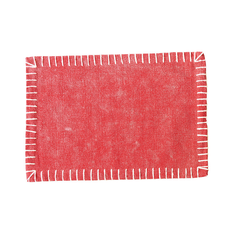 Ensemble de napperons en coton Seabridge Carter 4, Rouge