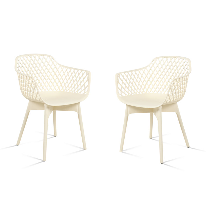 Outdoor Patio Dining Armchair, Beige