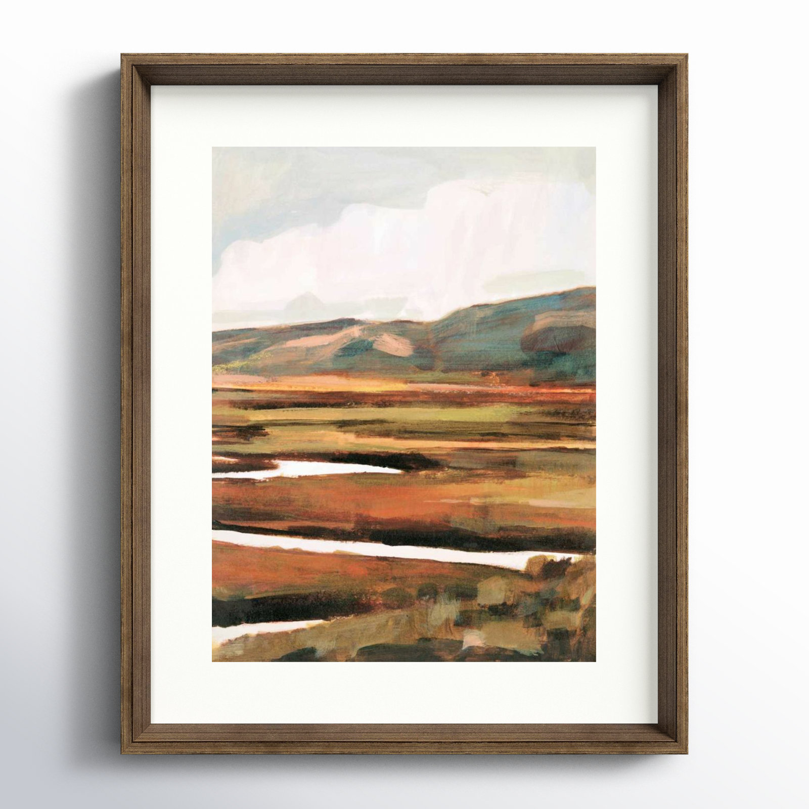 Mountain Field II by Victoria Borges, 21" H x 17" W, Black