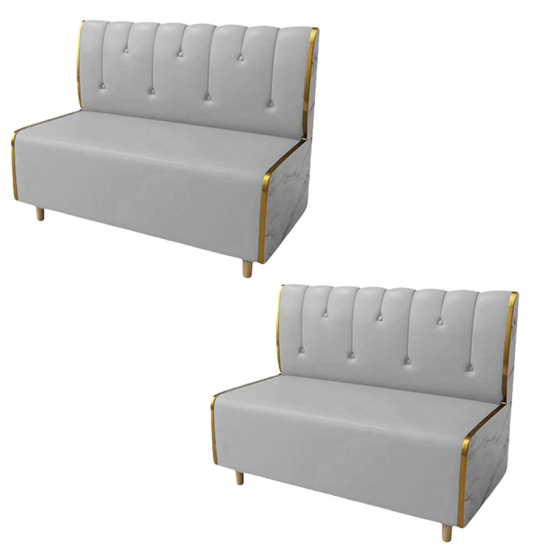 Banc rembourré en similicuir, Gris