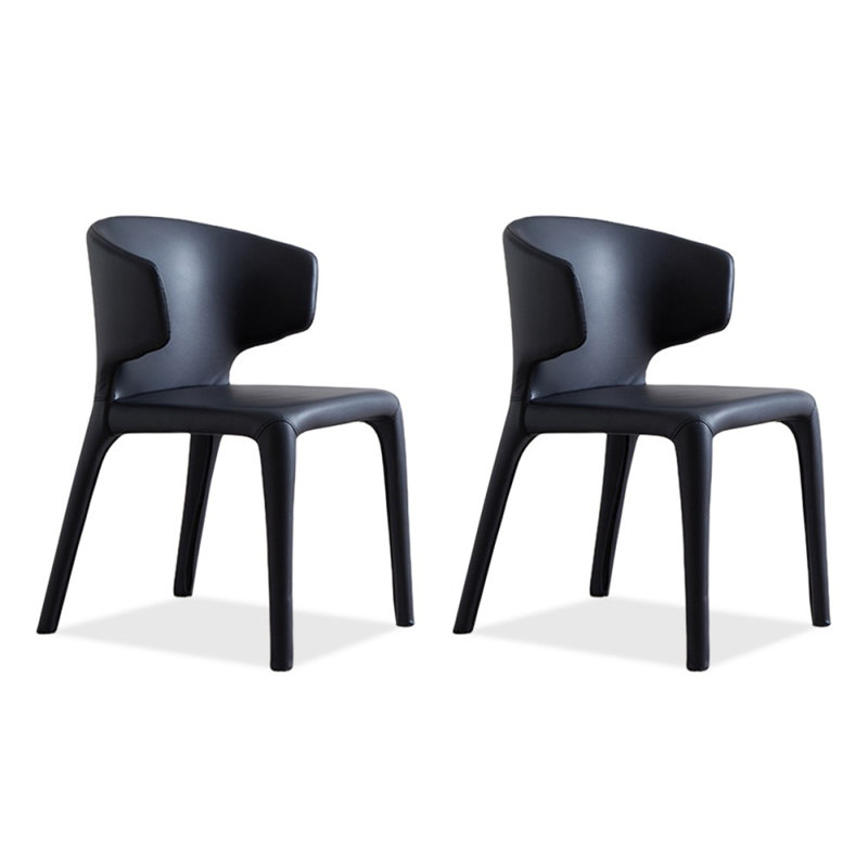 Blue Solid back side Chair(Set of 2)