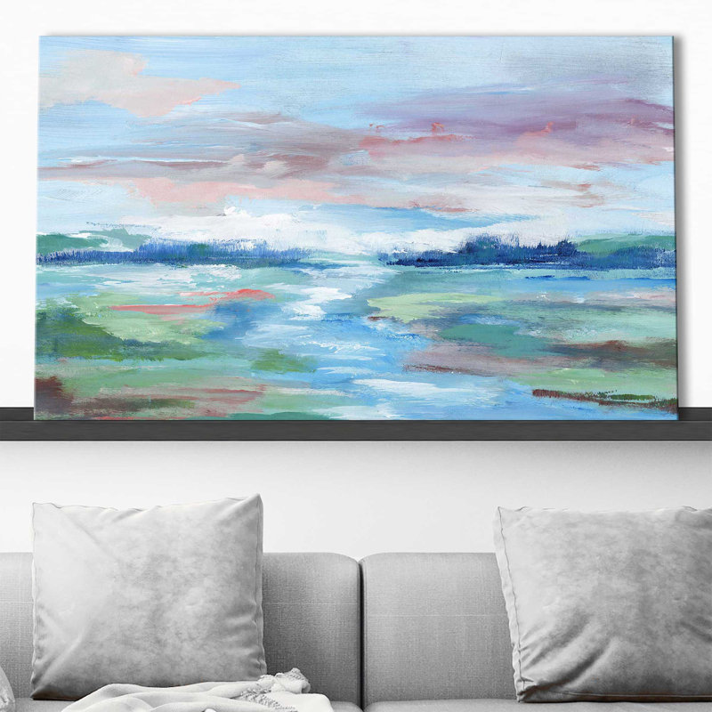 Champ de rêves - Peinture, L 30 po x H 18 po, Toile tendue