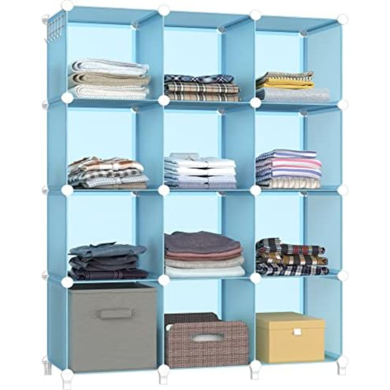 Closet Organizer, 12-Cube Closet Organizers And Storage, Cube Storage Organizer For Kids, Closet, Bedroom, Bathroom, Office, Blue