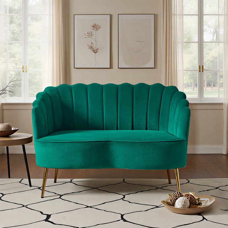 Causeuse Hendrix, Velours vert
