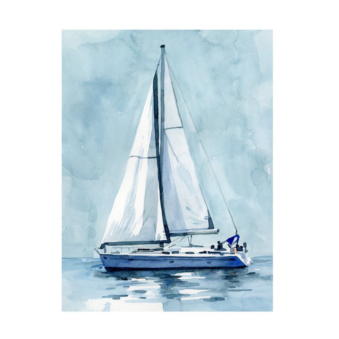 " Lone Sailboat I " by Emma Caroline Trademark Fine Art 