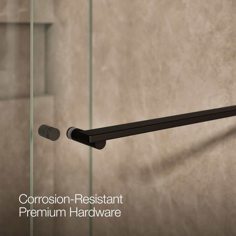Revel 47.63" x 76" Double Sliding Shower Door with CleanCoat® Technology, Anodized Dark Bronze