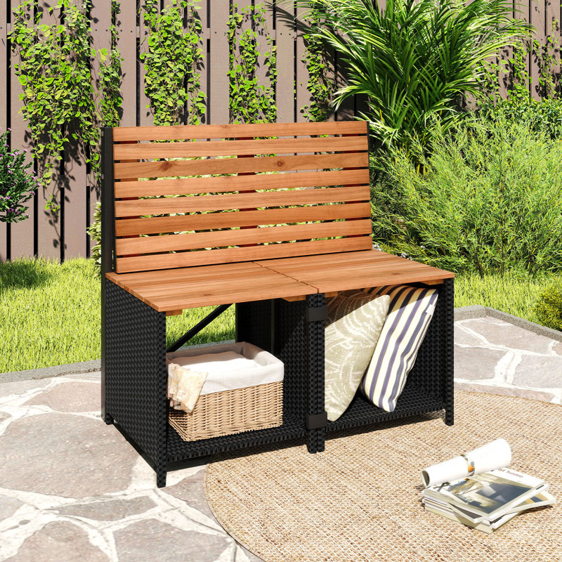 Patio Furniture Set With Raised Garden Bed Table With Built-In Chairs
